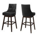 Monarch Specialties Bar Stool, Set Of 2, Swivel, Bar Height, Wood, Pu Leather Look, Black, Brown, Transitional I 1242